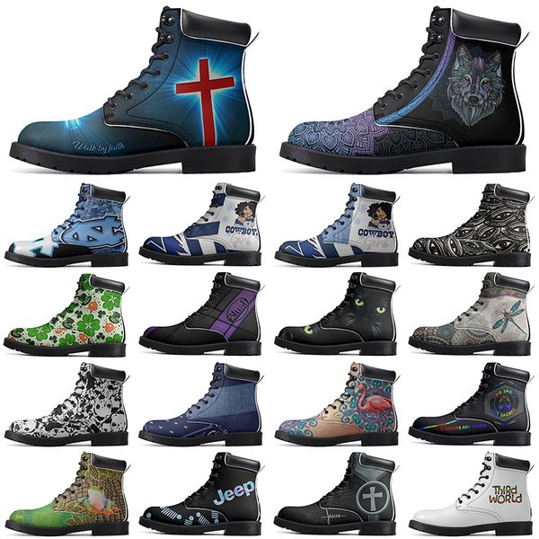 DIY Classic Boots Non-slip autumn winter for men women outdoor Versatile comfortable fashion Elevated Casual Customized Boots 5694