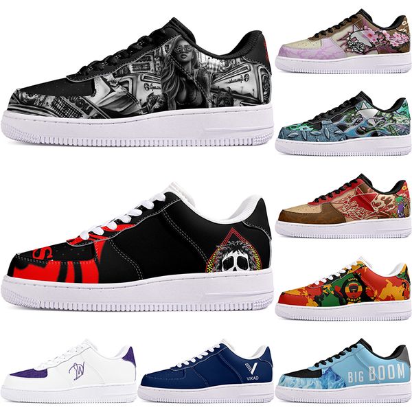 DIY shoes fashionable autumn mens Leisure shoes one for fashion men women casualplatform sneakers Classic cartoon graffiti trainers comfortable sports 28715