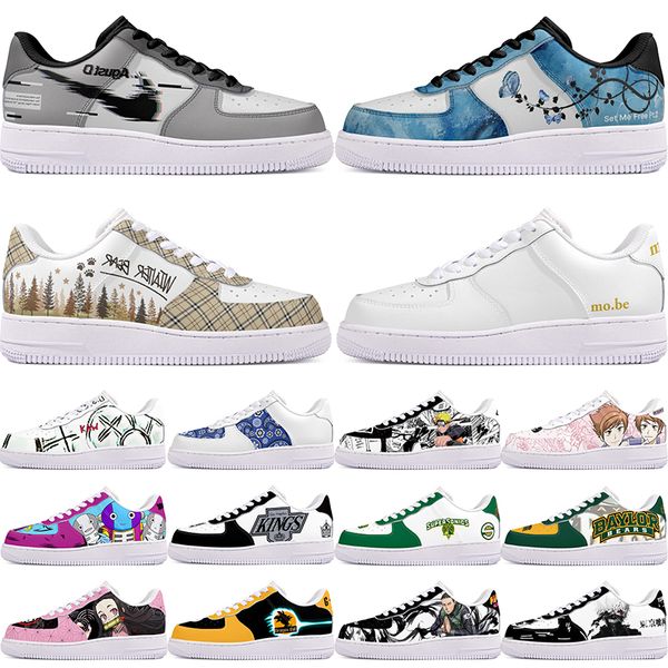 DIY shoes winter clean fashion autumn mens Leisure shoes one for men women platform casual sneakers Classic cartoon graffiti trainers sports L210525-18