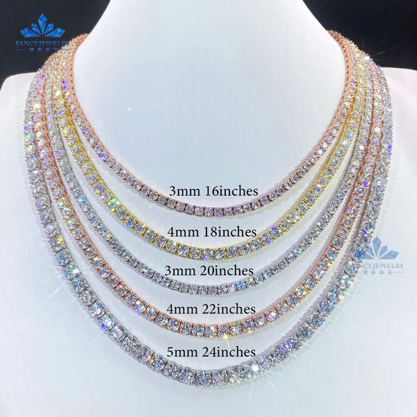 Wholesale Price Hip Hop Sier 3Mm 4Mm 5Mm 6.5Mm Diamond Necklace Chain Tennis Bracelet Men