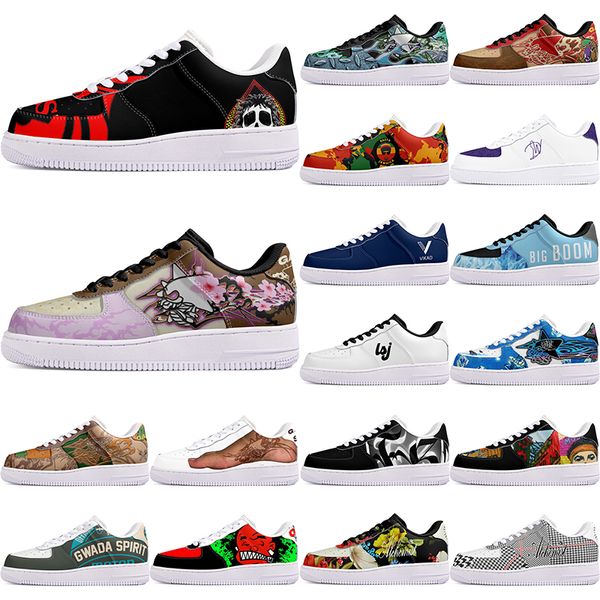DIY shoes precious autumn mens Leisure shoes one for exquisite men women casualplatform sneakers Classic cartoon graffiti trainers comfortable sports 28263