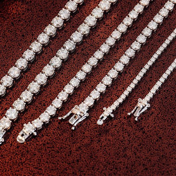 3Mm 5Mm 8Mm Sier Tennis Chain Moissanite Fashion Women Party Mossanite Jewelry