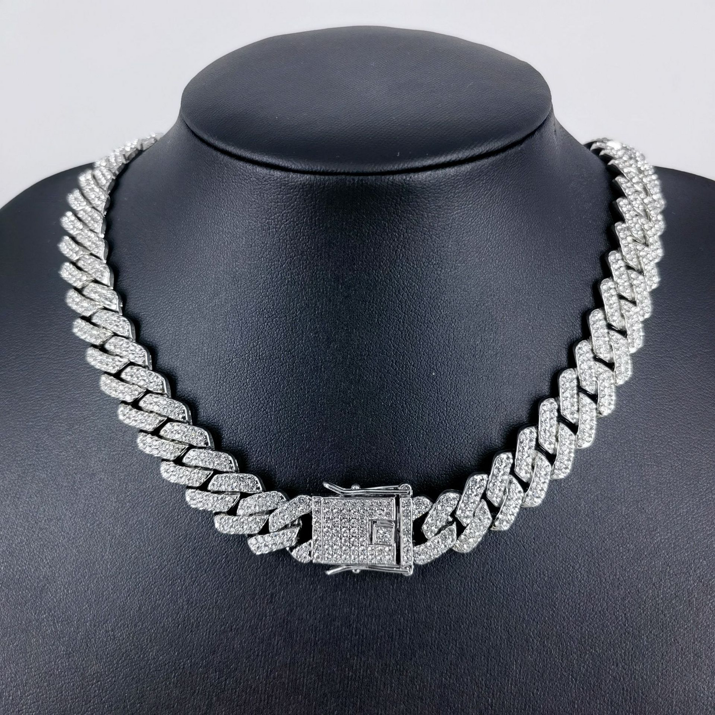 Hip Hop 18mm VVs silver Necklace Personalized Mens Jewelry