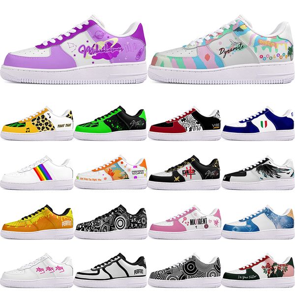 DIY shoes winter Glossy autumn mens Leisure shoes one for men women platform casual sneakers Classic cartoon graffiti trainers comfortable sports 100963