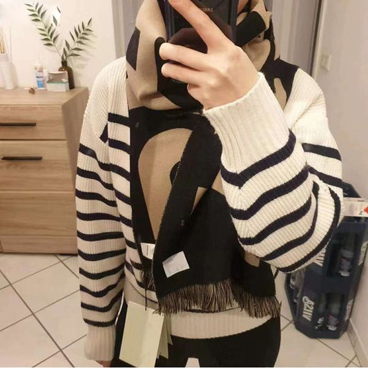 Echarpe Silk Scarf Cashmere Women B Scarf Spring Winter Plaid Cappa Opera Cape Wraps Female Tippet Bandana Scarves