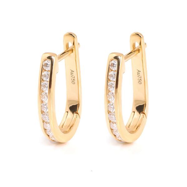 Jewelry 14K Real Hoop Diamond VVS Moissanite Fashion Gold Stud Earrings