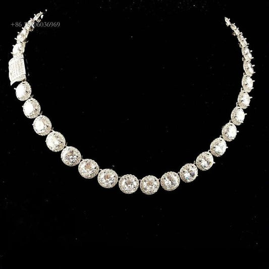 Master Rocks Jewelry Sterling Sier Iced Out 8Mm VVS Moissanite Tennis Chain Necklace