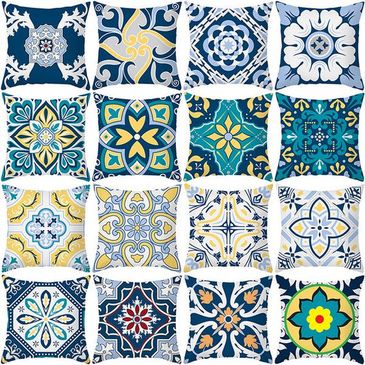 Light blue Floral Print Pillowcase Comfortable Pillow Covers Bed Single Twin Bedroom 45x45cm Pillowcase Home Decoration Pillow Cases