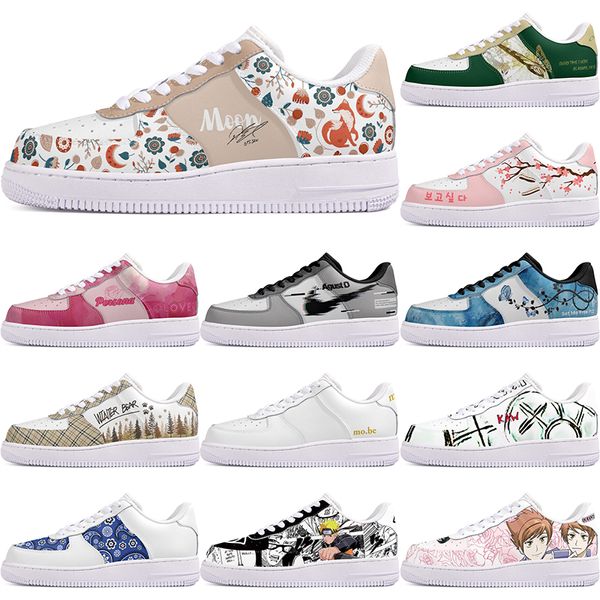 DIY shoes winter Glossy fashion autumn mens Leisure shoes one for men women platform casual sneakers Classic cartoon graffiti trainers comfortable sports 189369-1