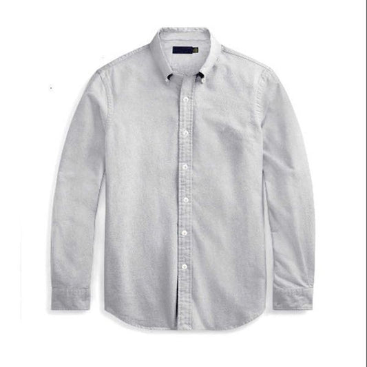 Men's Casual Shirts Mens Blouse Tops t Shirts Top Quality Designer Embroidery Long Sleeve Oxford Spun Cotton Shirts Solid Color Slim Casual Business Clothing