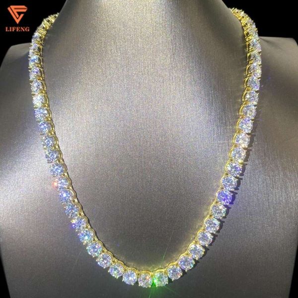 8Mm Iced Out Moissanite Setting Fashion Jewelry Body Chain 1Row Diamond Tennis Necklace