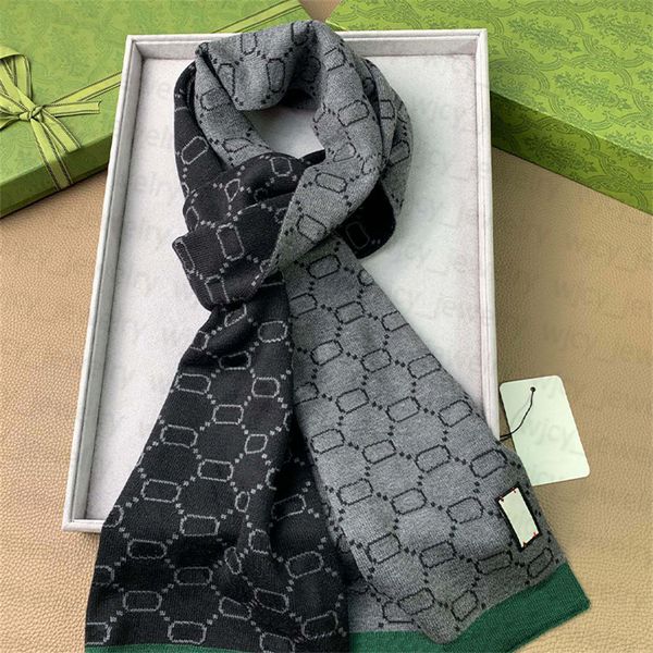 Echarpe Silk Scarf Scarf Fashion New Knitted Wool Scarves Designer Winter Shawl Letter Reversible Design