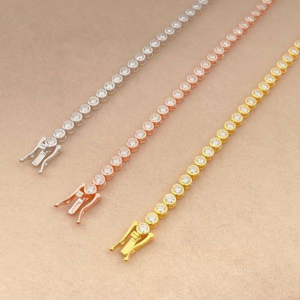 New Design Hip Hop 3Mm 4Mm 5Mm Gra Certified Moissanite Diamond Gold Chain Sier Tennis Necklace