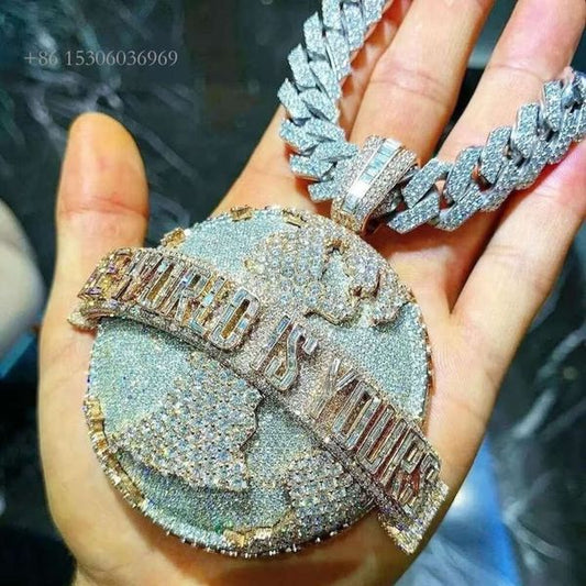 Name Hiphop Sterling Sier Buss Down Custom Moissanite Pendant