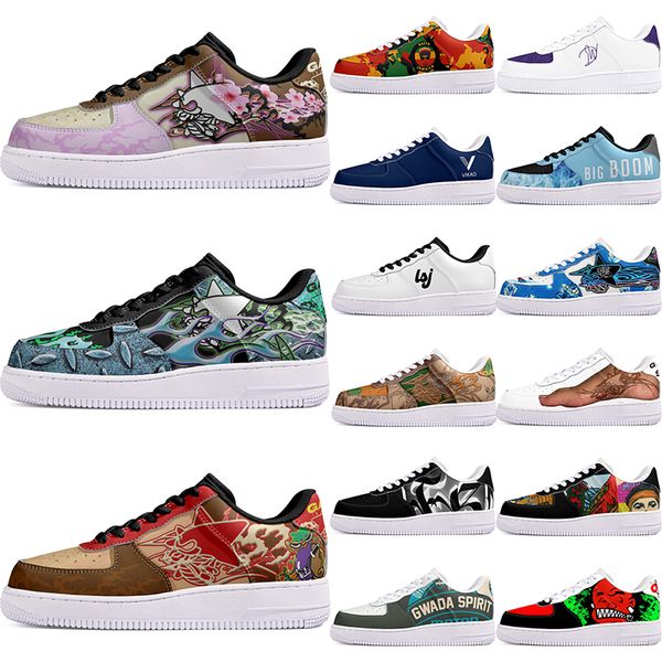 DIY shoes precious autumn mens Leisure shoes one for fashion men women casualplatform sneakers Classic cartoon graffiti trainers comfortable sports 34301