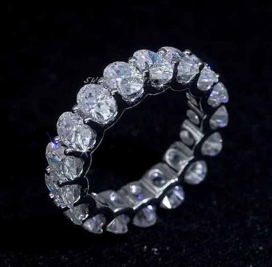 Hip hop jewelry 925 sterling silver with vvs moissanite hip hop ring moissanite wedding band ring